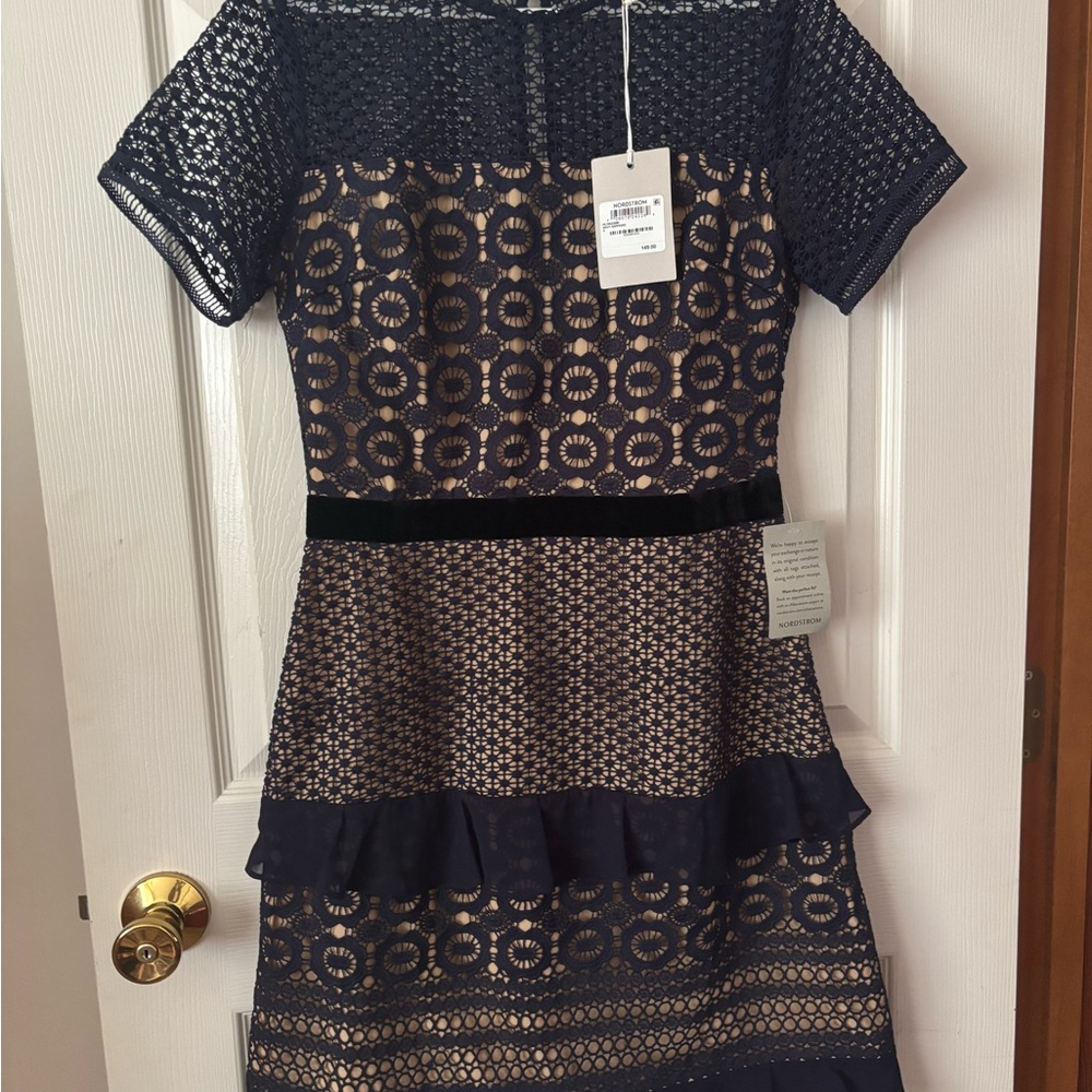Nordstrom Navy Crochet Lace Dress